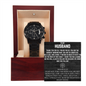 Men's Sleek Black Stainless Steel Watch
