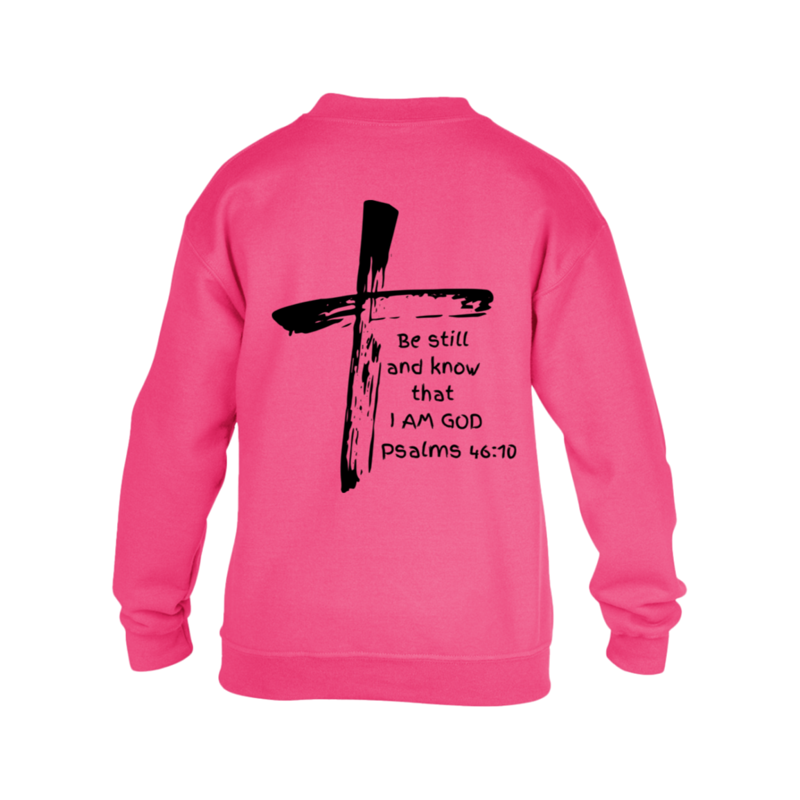 Psalms 46:10 Kids Heavy Blend Fleece Crew Long Sleeve Shirt