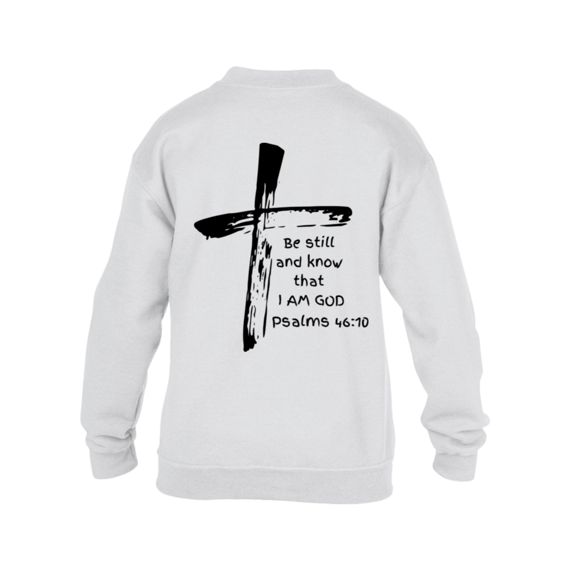 Psalms 46:10 Kids Heavy Blend Fleece Crew Long Sleeve Shirt