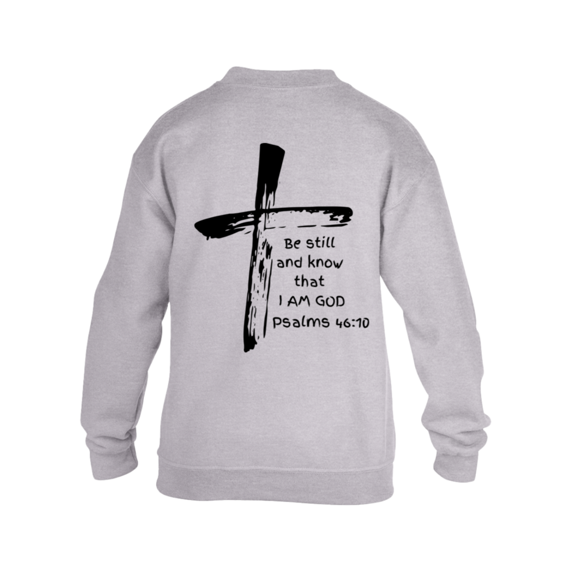 Psalms 46:10 Kids Heavy Blend Fleece Crew Long Sleeve Shirt