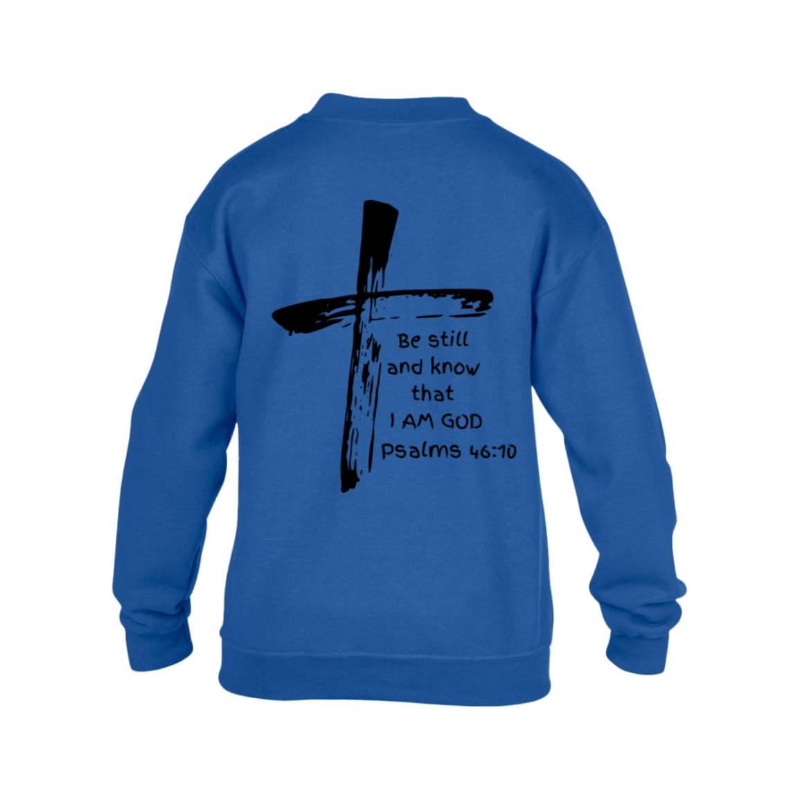 Psalms 46:10 Kids Heavy Blend Fleece Crew Long Sleeve Shirt