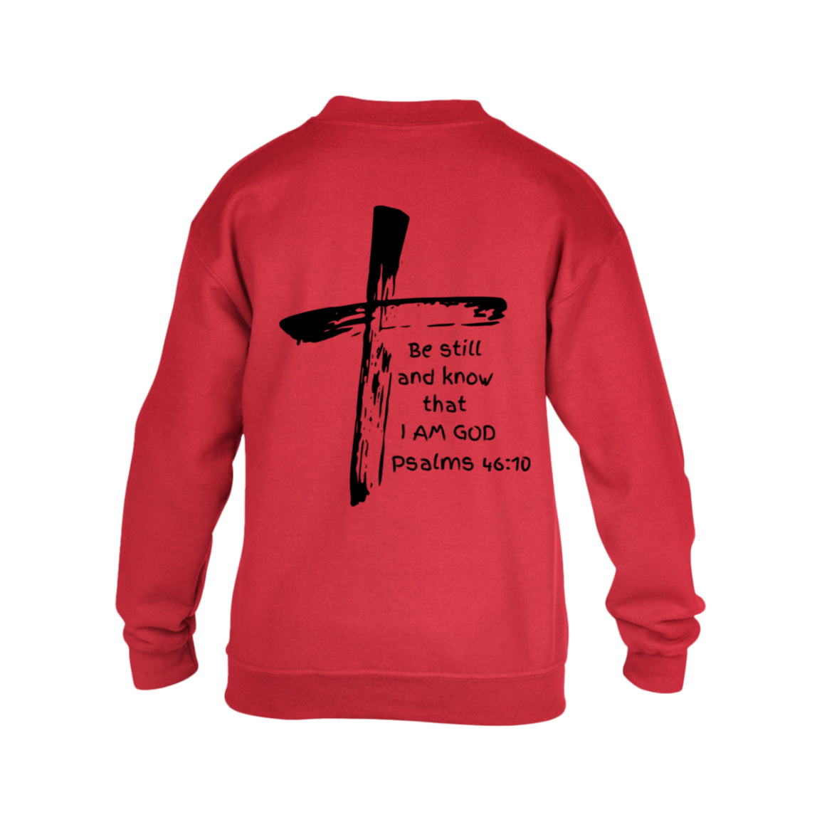 Psalms 46:10 Kids Heavy Blend Fleece Crew Long Sleeve Shirt