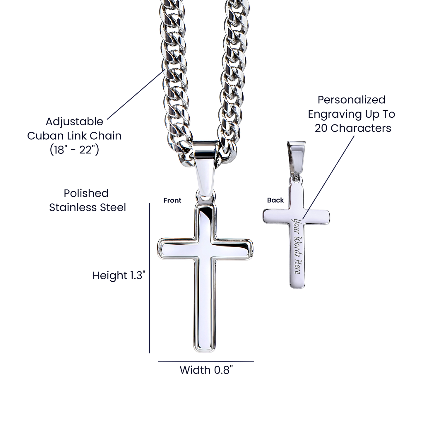 Men's Jesus Cross Chain